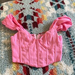 Corset Crop Top - bubblegum pink